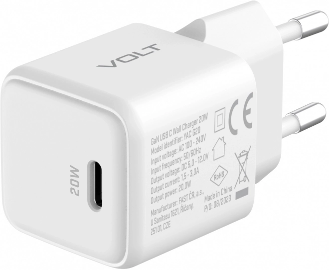 USB C 20W 3A Power Delivery 3.0 QC 3.0 síťová nabíječka Bílá