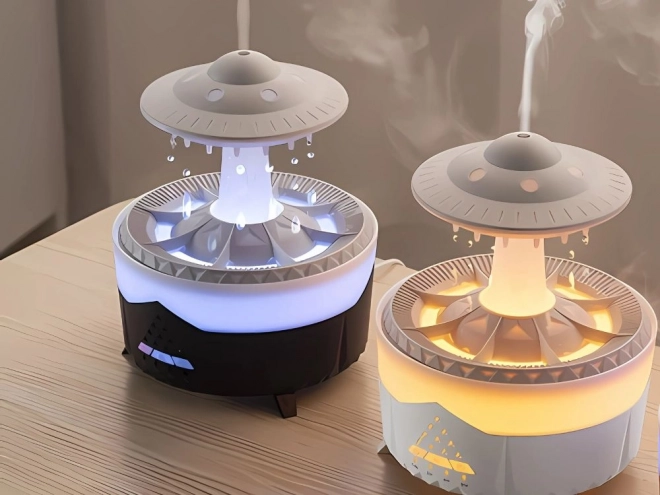 Zvlhčovač vzduchu a aromatický difuzér ve tvaru UFO