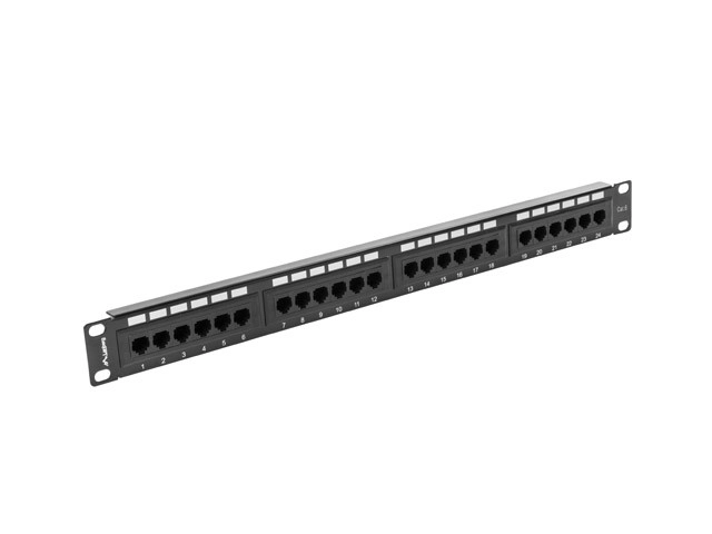 Patch panel 24 portů 1U Cat.6 černý