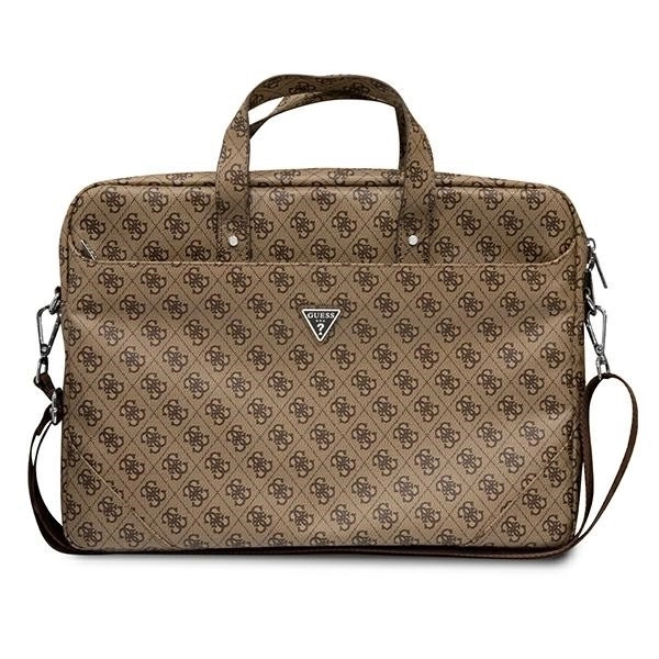 Stylová kabelka Guess Saffiano 4G hnědá