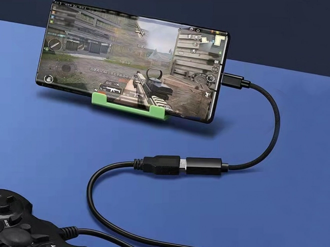USB-C na USB-A 3.0 OTG adaptér s opleteným kabelem