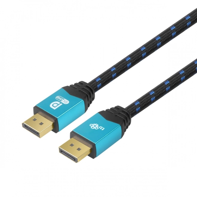 DisplayPort kabel 8K UHD s modrými konektory 2 m