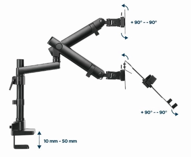 Držák pro monitor do velikosti 32 palců a notebook do velikosti 15,6 palce