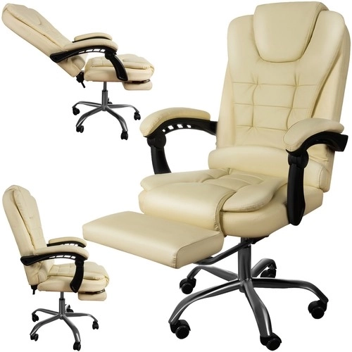 Kancelářské křeslo s podnožkou Malatec 23287 - krémová