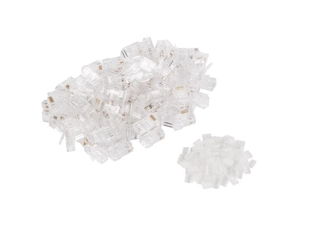 Neekranované RJ45 konektory kat.6 UTP s vodítkem 100 ks