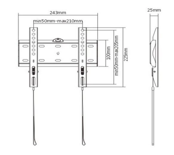 Nástěnný držák pro TV (pevný), 23" -42", (30 kg)