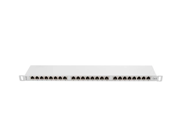 Patch panel šedý 24 portů 0,5U RJ-45 Kat.6