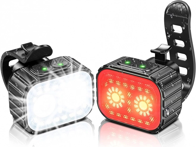 LED světla na kolo přední a zadní sada USB dobíjecí