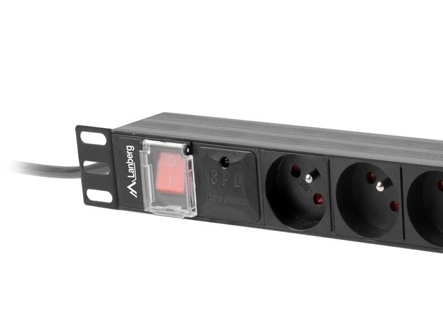 PDU racková napájecí lišta 19" 1U 16A 8X 230V CZ 2 černá