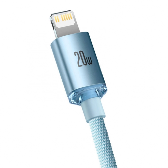 Kabel USB-C do iPhone Baseus Crystal Shine 20W, 2m, modrý