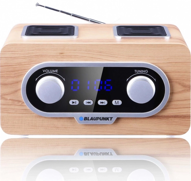 Přenosné rádio FM PLL SD/USB/AUX s baterií a hodinami