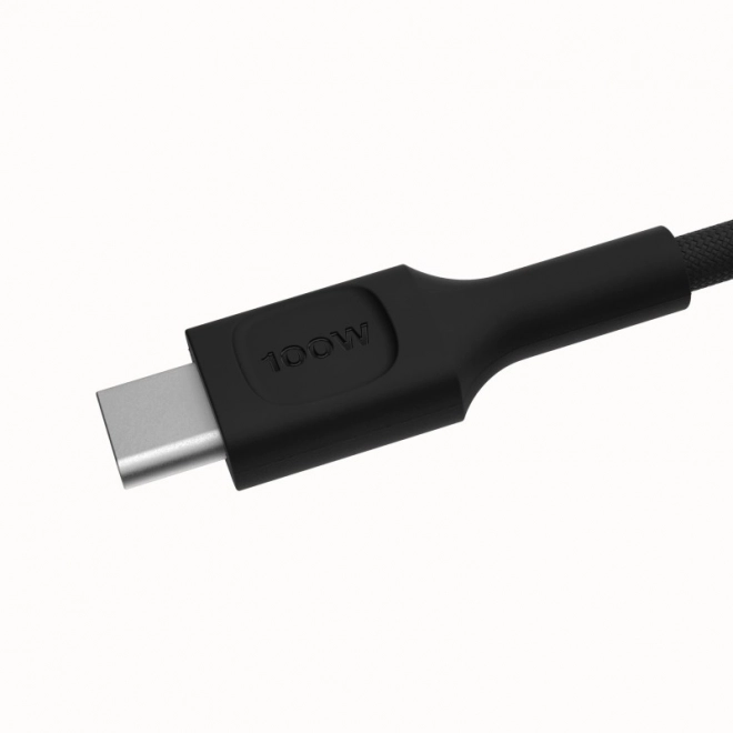 Nylonový kabel USB-C PowerStream 100W černý 1,2m
