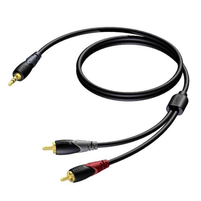 Kabel 3,5 mm jack samec stereo - 2x RCA/konektor samec 3 m - CLA711/3