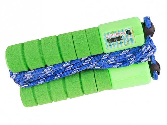 Zelené švihadlo s digitálním počítadlem pro fitness