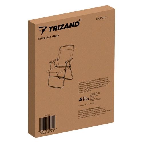 Skládací černá rybářská židle Trizand