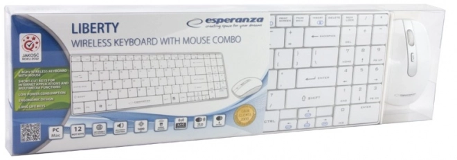 SLIM KLÁVESNICE + MYŠ 2,4 GHz EK122W LIBERTY BÍLÁ