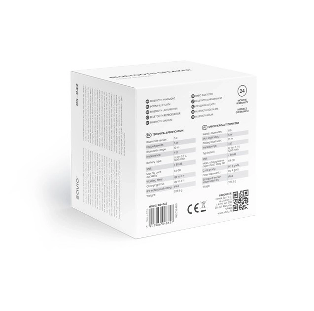 Bezdrátový reproduktor Bluetooth 5W, BS-042, modrý