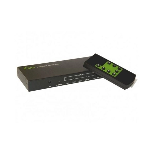 Přepínač HDMI 5/1 s dálkovým ovládáním, 4K2K 3D, černý