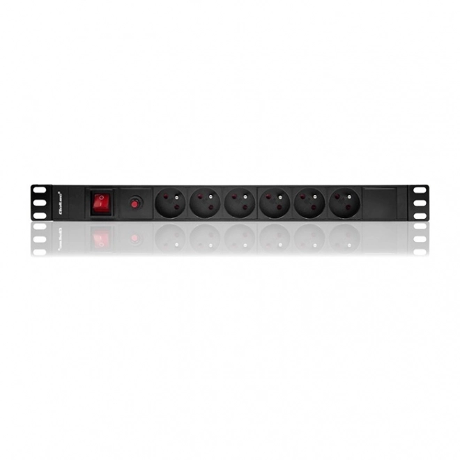 Napájecí lišta pro 19palcový rack | 1U | 6A | PDU | 6xSCHUKO | 2m