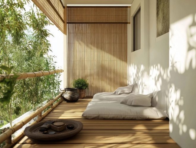 Oboustranná bambusová rohož 150x500 cm pro balkon, terasu a plot od MultiGarden