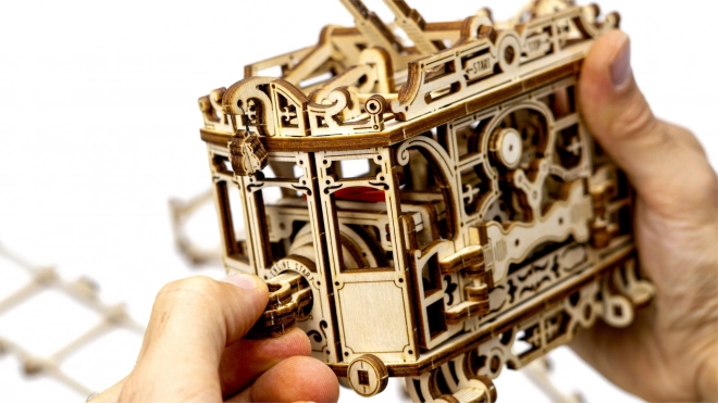 Dřevěné 3D puzzle - Tramvaj s kolejemi