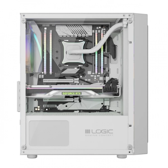Bílá počítačová skříň LOGIC Atos argb mini s usb 3.0