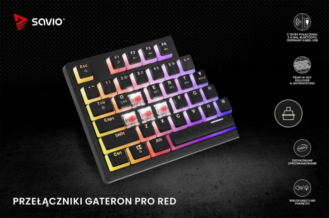 bezdrátová mechanická klávesnice Phenix s Gateron Red Pro přepínači a Pudding klávesami