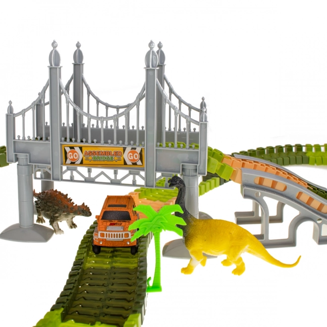 Dinosauří závodní dráha s auty