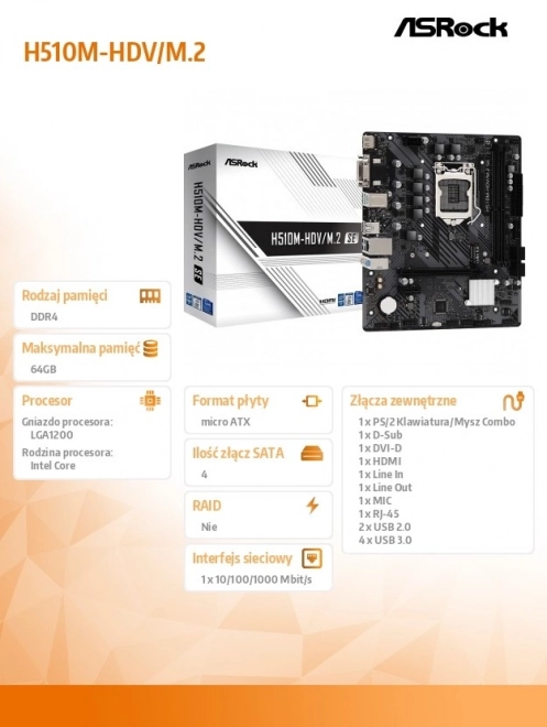 Plocha základní deska ASRock H510M-HDV/M.2 SE