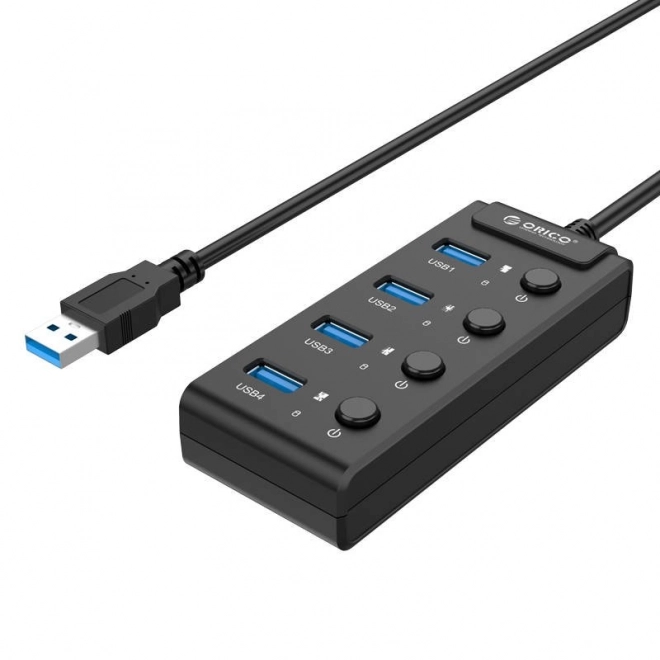 Orico USB rozbočovač 3.0 s přepínači, 4 porty