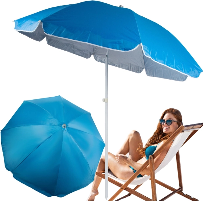 Velký zahradní a plážový slunečník s UV filtrem, skládací, průměr 210 cm