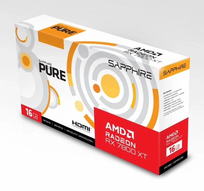 Grafická karta Radeon RX 7800 XT PURE GAMING OC 16GB GDDR6 256bit 2DP