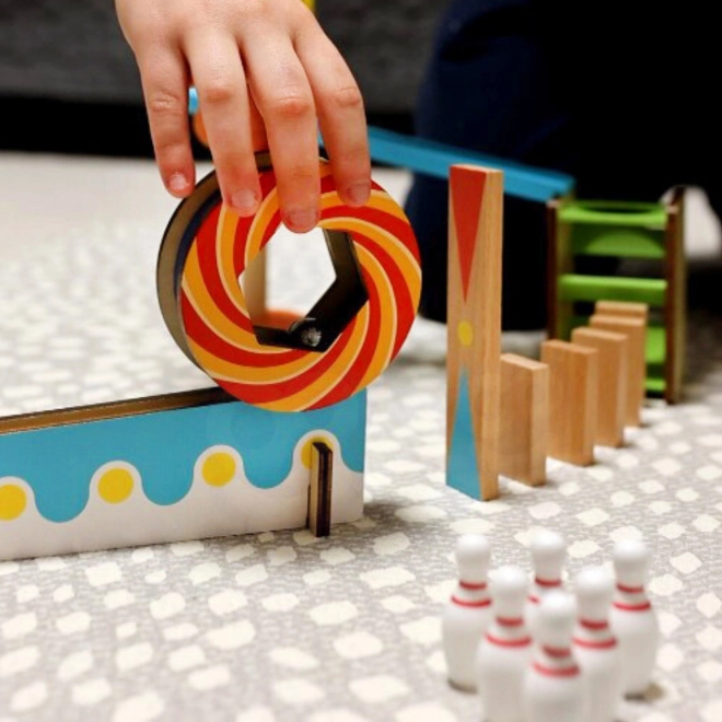 Dřevěné stavební kostky domino / domino puzzle Tooky Toy