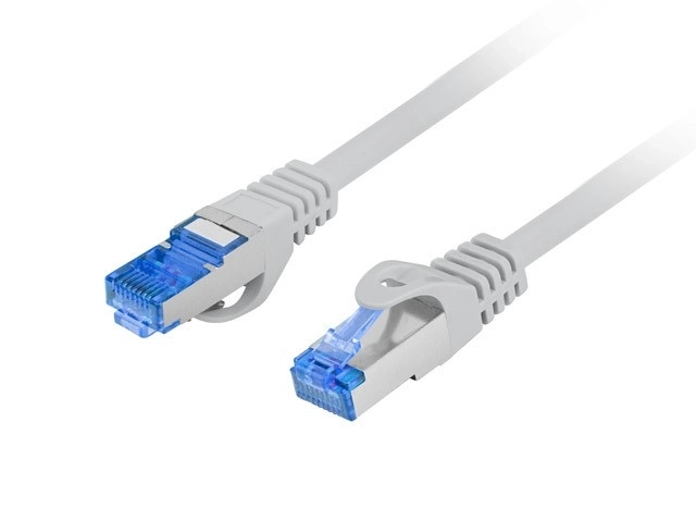 Patchcord cat.6a S/FTP LSZH CCA 0,25m fluke šedý