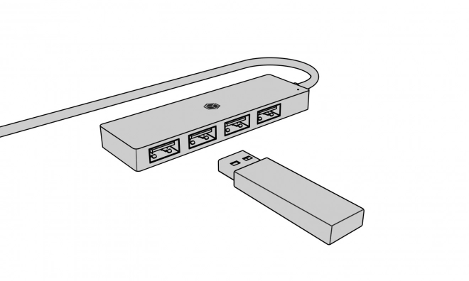 Rozbočovač s 4 porty USB Typ-A s konektorem Typ-C/A