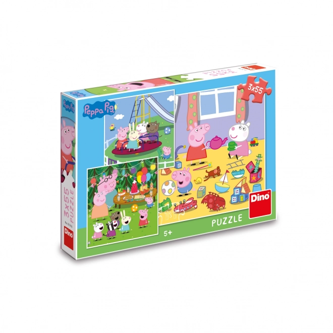 Puzzle Peppa Pig: Prázdninové dobrodružství 3x55 dílků