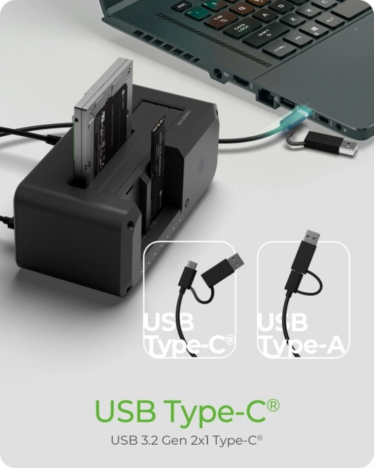 Stojan pro klonování IB-2924MSCL-C31 Docking & CloneStation 1x 2,5"/3,5" na 1x M.2 NVMe