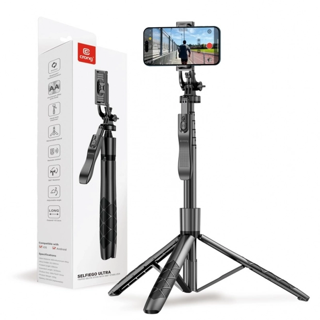 SelfieGo Ultra rozšiřitelný selfie stick s Bluetooth stativem