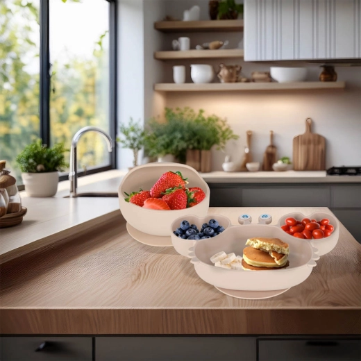 Stabilní miska a talíř s přísavkou