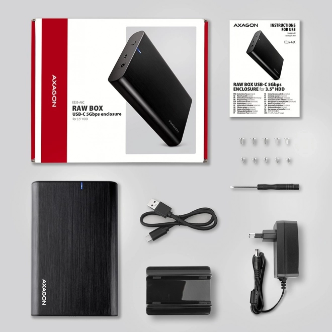 EE35-A6C Hliníkový externí kryt USB 3.2 Gen1 SATA 6G 3,5"