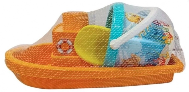 Androni Sada na písek štastná rybka s lodí - délka 35 cm
