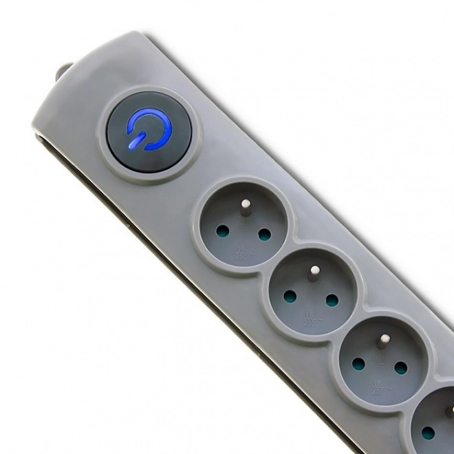 Přepěťová ochrana Quick Switch, 8 zásuvek, 1,8 m, šedá