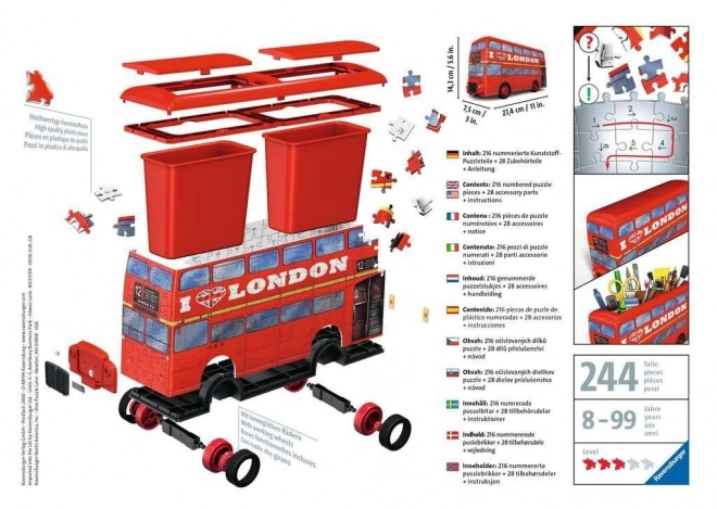Ravensburger 3D puzzle londýnský autobus Doubledecker 216 dílků