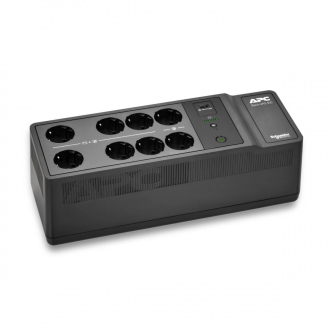 APC záložní zdroj back‑ups 500 VA, 8× schuko, USB A+C