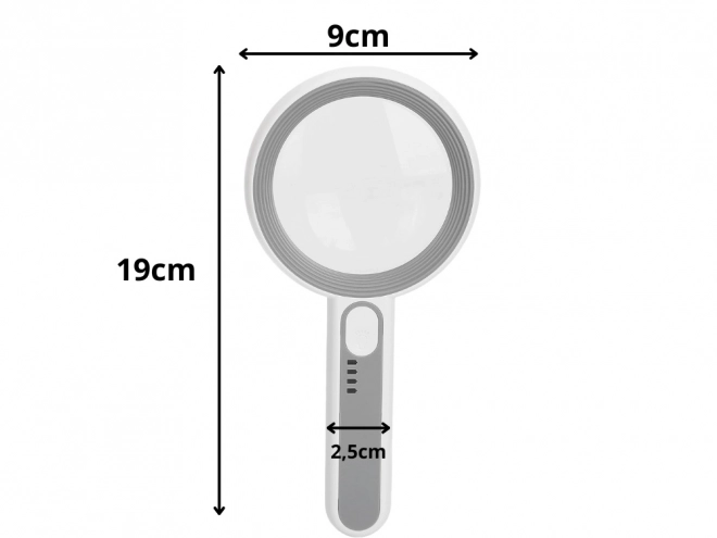 Osvětlená lupa na čtení s LED osvětlením