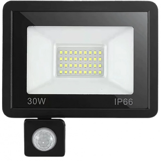 Venkovní LED Reflektor 30W s Pohybovým a Soumrakovým Senzorem IP66