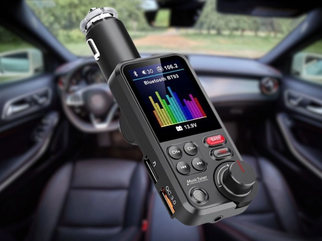 Bluetooth FM vysílač 5.0 s USB a LCD displejem