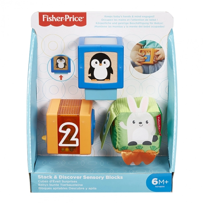 Smyslové kostky Fisher-Price Barevná zvířátka