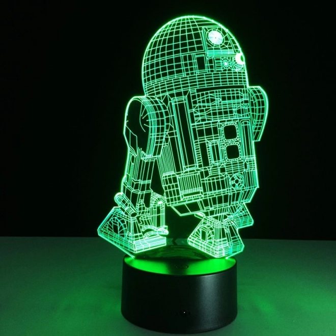 3D LED noční lampička "Star Wars - R2D2" Hologram + dálkové ovládání