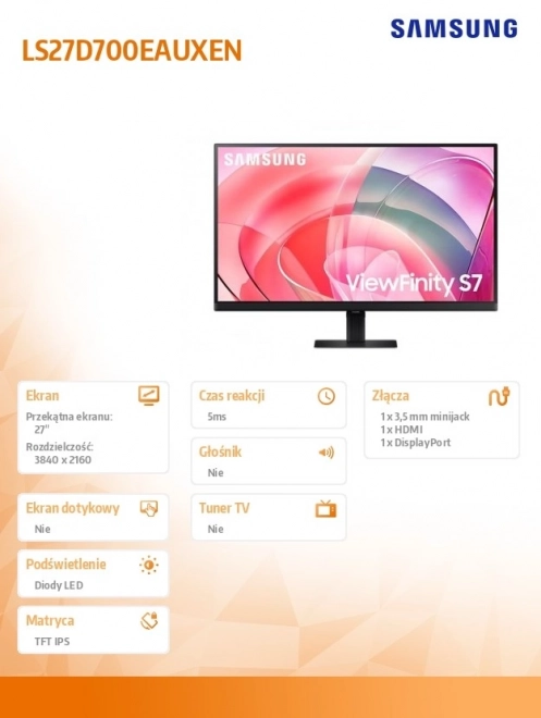Monitor Samsung ViewFinity S70D 27 UHD IPS